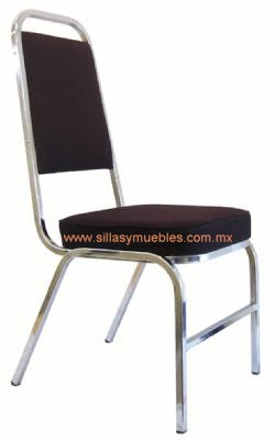 SILLA APILABLE DE RESPALDO ALTO PIRAMIDAL. TAPIZADA CON TELA